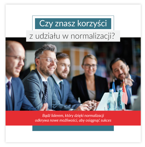 Okładka z napisem Czy znasz korzyści z udziału w normalizacji?