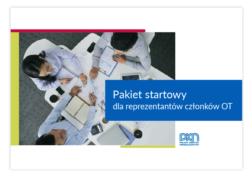 Okładka z napisem Pakiet startowy dla reprezentantów członków OT