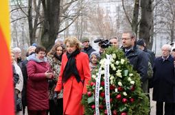 Representatives of the PKN with bouquet